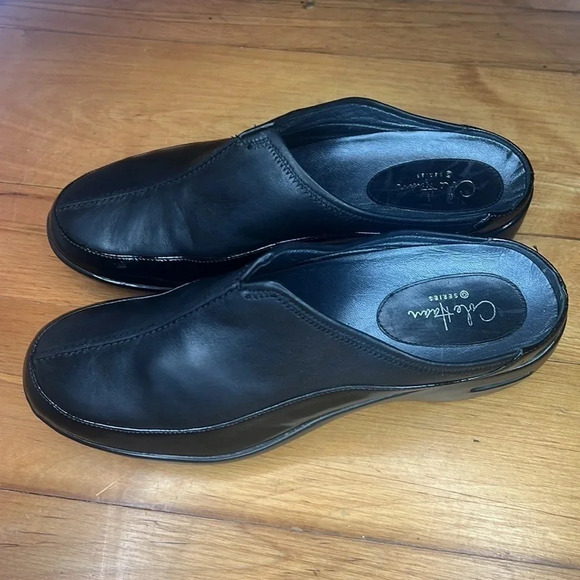 Cole Haan Mule Wedge Patent Leather Split Toe Slip-on Air Cushioning Black 7.5B - Picture 2 of 7